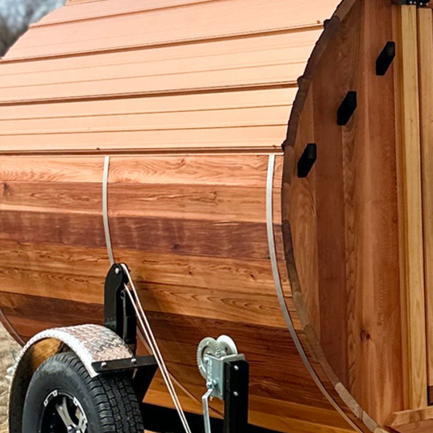 The sauna trailer, ready to travel